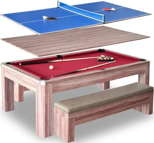 Hathaway Newport 7 ft. Pool Table Combo Set with Benches