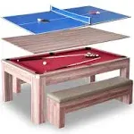 Hathaway Newport 7 ft. Pool Table Combo Set with Benches