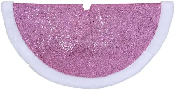 Northlight 20" Pink Glittered Mini Christmas Tree Skirt