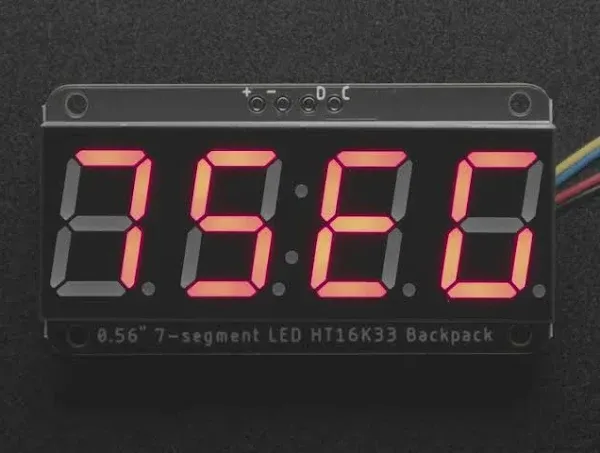 Adafruit 0.56" 4-Digit 7-Segment Display w/I2C Backpack