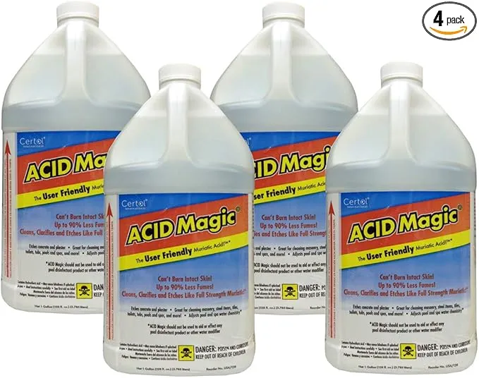 Acid Magic, Muriatic Replacement Acid, 4 Pack of 1 Gallon Bottles