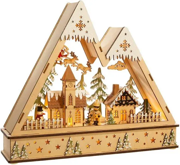 Kurt Adler Battery-Operated Light-Up LED Mountain Village