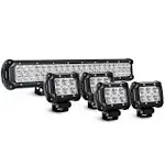 Nilight 20inch 126W Spot Flood Combo LED Light Bar 4pcs 4inch 18W Spot LED Pods