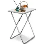 Garden 4 You Portable Folding TV Tray Table TV Dinner Tray with Sturdy MDF No Assembly Required 25Inwhite 1pc