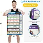 Total Gym 24" x 36" New and Improved Convenient Quick Reference Exercise Chart with 35 Workouts in Multiple Categories