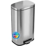 iTouchless SoftStep 8 Gallon Stainless Steel with Deodorizer Filter System and Inner Bucket, 30 Liter Foot Pedal Garbage Bin for Office and Kitchen,