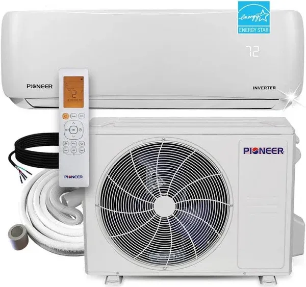 Pioneer 18,000 BTU Ductless Mini- Split Inverter++ Air Conditioner Heat Pump System