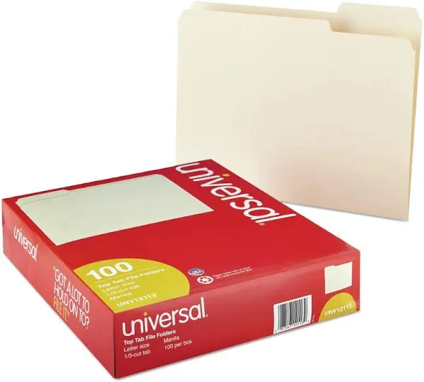 Universal Top Tab File Folders 1/3-Cut Tabs