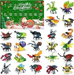 Advent Calendar 2024 Kids Christmas Building Blocks Insects Collection Series...