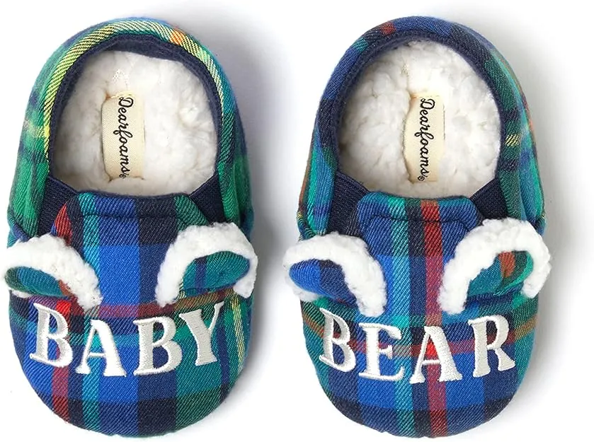 Dearfoams Baby Bear Plaid Closed Back