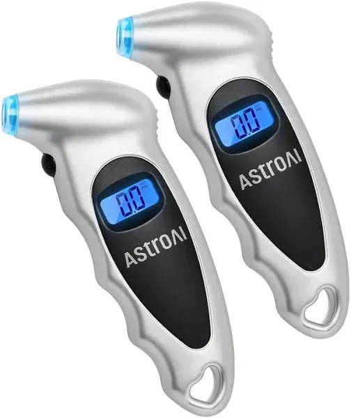 Backlit LCD Tire Pressure Gauge with Non-Skid Grip - Perfect for Cars and Bikes