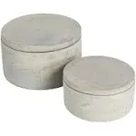 Cement Boxes with Lids, Set of 2