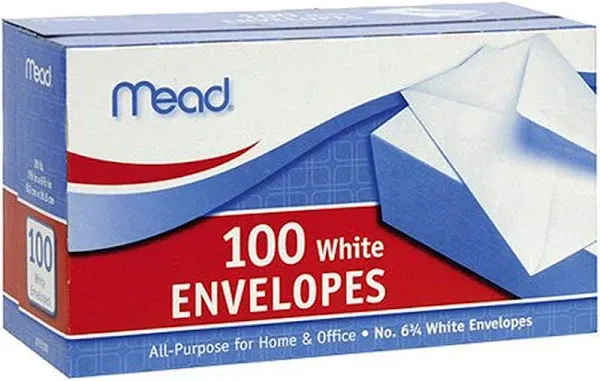 Mead 100-Ct. White Envelopes