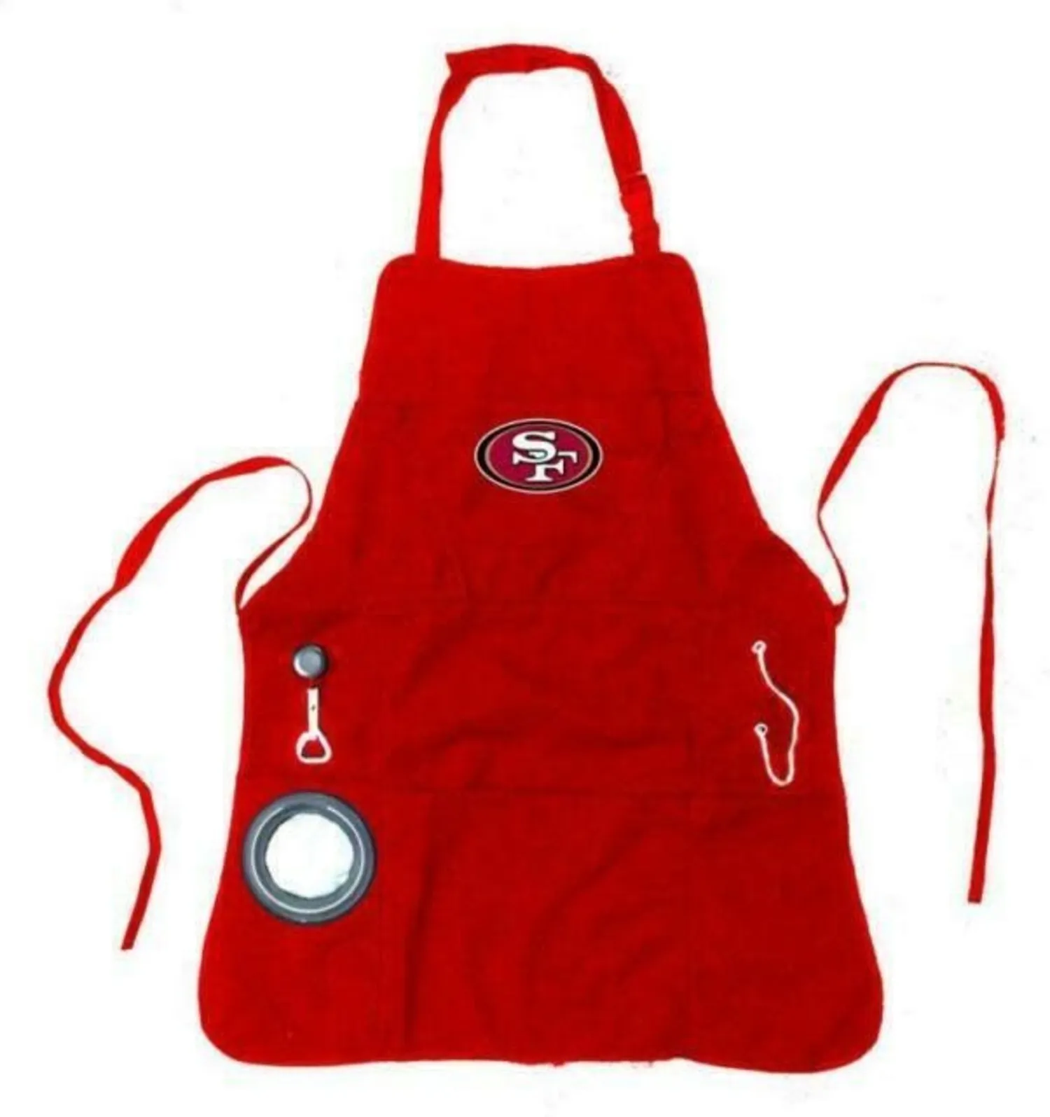 Team Sports America NFL San Francisco 49ers Ultimate Grilling Apron | Bottle Opener and Insulated Beverage Holder | Heavy Duty Durable Cotton Canvas 300 GSM | Machine Washable | Adjustable Straps