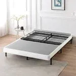 No Assembly Box Spring, 4 Inch White Mattress Foundation, Sturdy Metal Structure