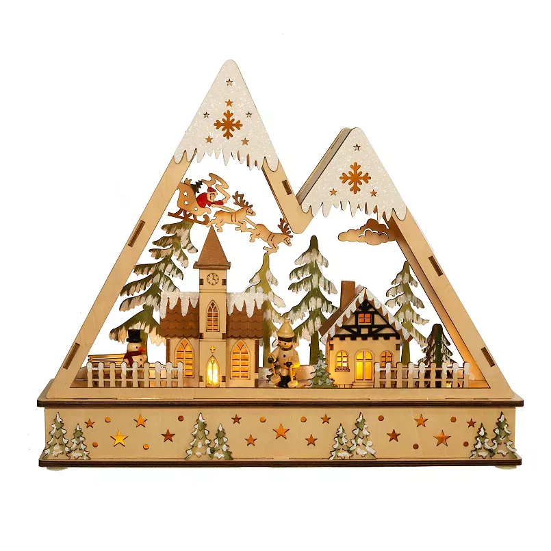 Kurt Adler Battery-Operated Light-Up LED Mountain Village