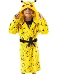 Pokemon Pikachu Yellow Kids Pocket Front Bathrobe Yellow 4-5 Years