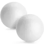 2 Pack Craft Foam Balls, 6 inch. Round Polystyrene Sphere for DIY Arts and Crafts Supplies, White