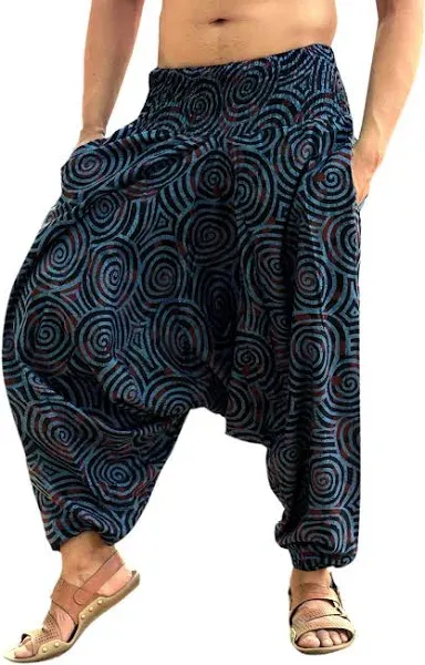 SARJANA HANDICRAFTS Men Women Cotton Harem Pants Pockets Yoga Trousers Hippie