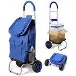 Dbest Products Trolley Dolly Collapsible Trolley Cart, Blue