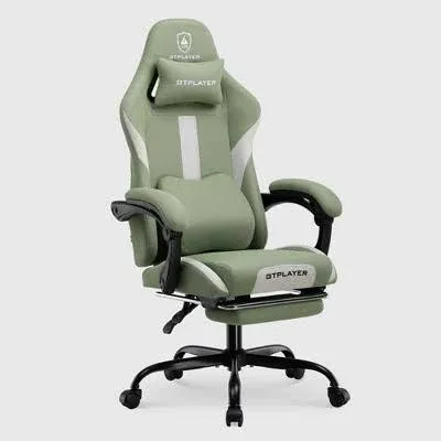 GTPLAYER Ergonomic Gaming Chair with Footrest, Lumbar Support, Breathable Computer Chair with Pocket Spring Cushion, Chairs for Adults