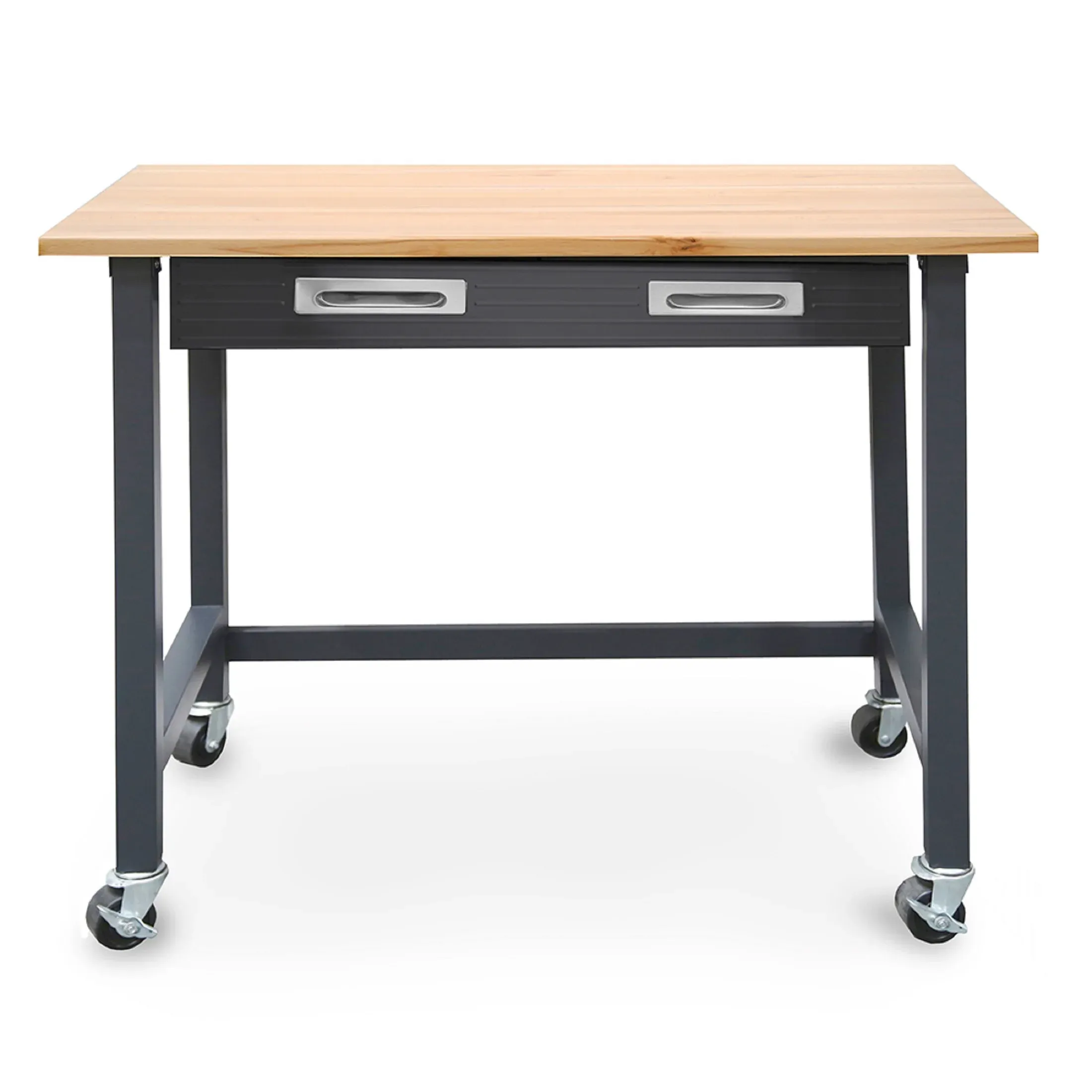 Seville Classics Heavy-Duty Wood Top Workbench with Drawer on Wheels