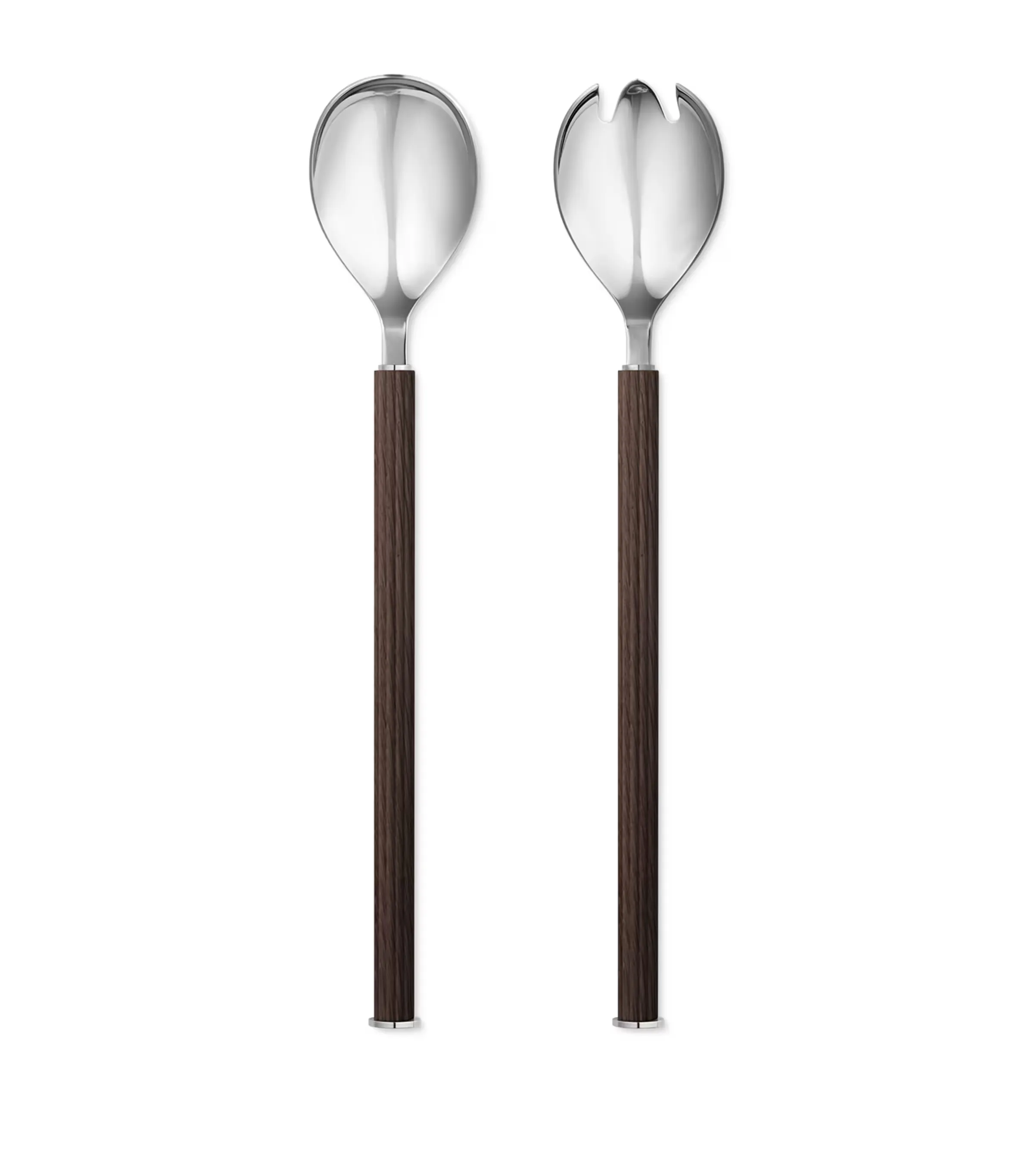 Bernadotte 2-piece Salad Server Set In Silver/brown