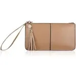 befen Genuine Leather Wristlet Clutch for Women Ultra-Slim Ladies Credit Card Holder Wallet Purses with RFID Protection