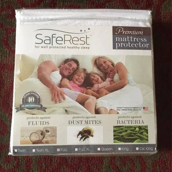 SafeRest Zippered Mattress Protector - Premium 9-12 Inch Waterproof Mattress Cover for Bed - Breathable & Noiseless Washable Mattress Encasement - King