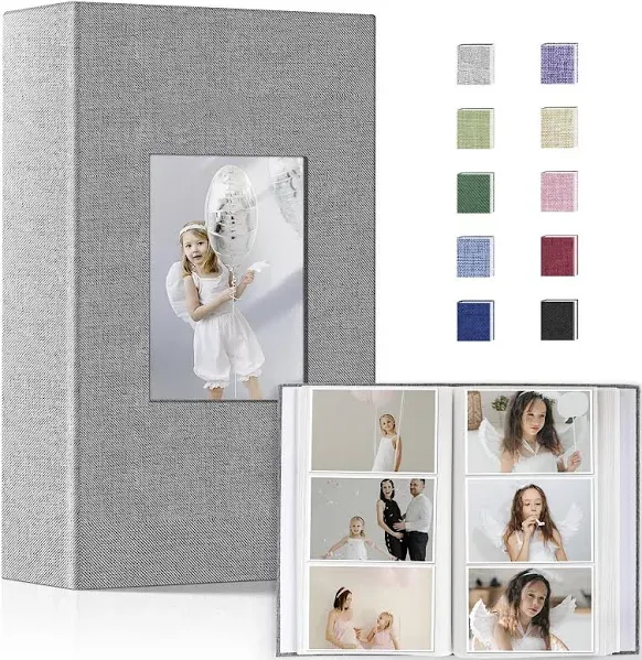  Photo Album 4x6 100 Pages Photos Linen Cover Picture Book with Front Window 