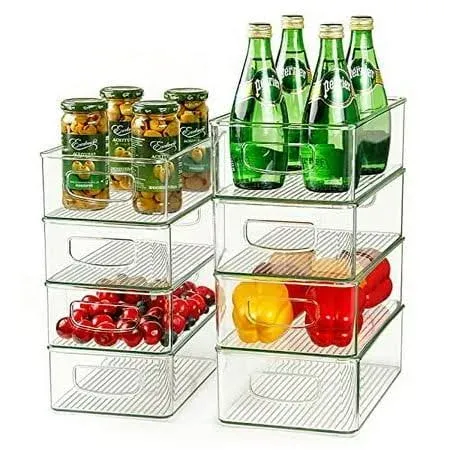 Hudgan Set of 8 Refrigerator Organizer Bins