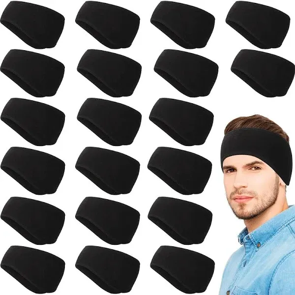 Jexine 20 Pcs Headband Ear Warmer Bulk Fleece Winter Ear Muffs Running Gear Running Headband for Women Men Sports Cold Weather