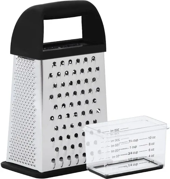 4-Sided 100% BPA-Free Cheese Grater With Container, Stainless Steel XL Box Gr...