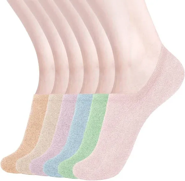 DIBAOLONG Womens No Show Socks Non Slip Flat Boat Line Low Cut Socks (6-12 Packs)