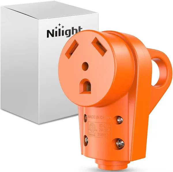 Nilight 30 Amp RV Replacement Plug Receptacle 125 Volt Heavy Duty Female Socket Plug with Handle ETL Listed RV NEMA TT-30R Plug for RV Camper Caravan Motorhome Van Trailer