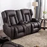 SAMERY Loveseat Recliner Reclining Loveseat with Console, RV Reclining Loveseat Wall Hugger Recliners RV Theater Recliner Love Seat with Cup Holders