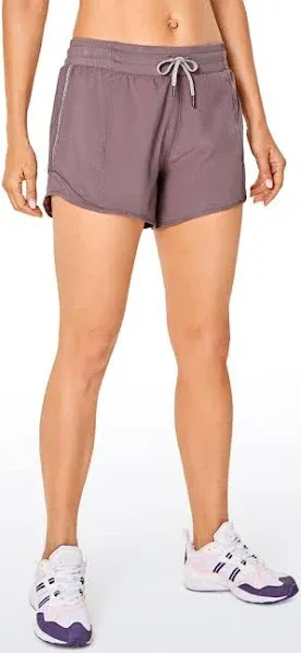 CRZ YOGA Womens Athletic Running Shorts with Zip Pocket