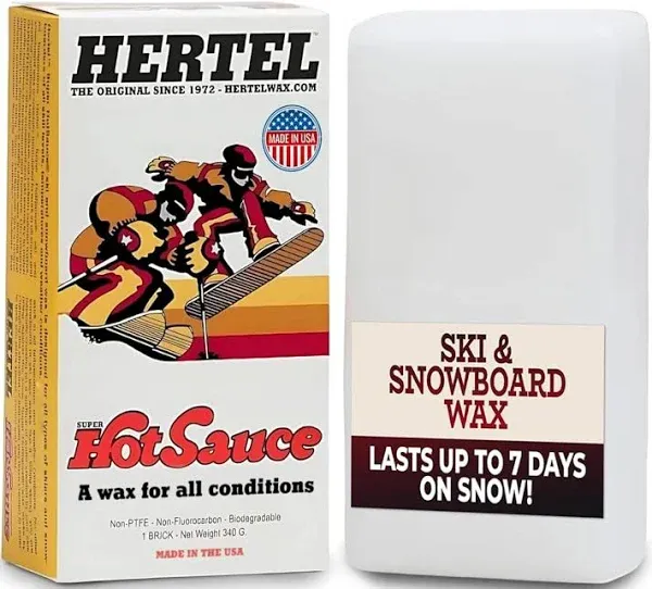 Hertel All Temperature Ski and Snowboard Wax - Super HotSauce - Rub On or Iron On, Universal Ski Wax for Snowboards, Ski Hot Wax - 340g for All Weather Conditions