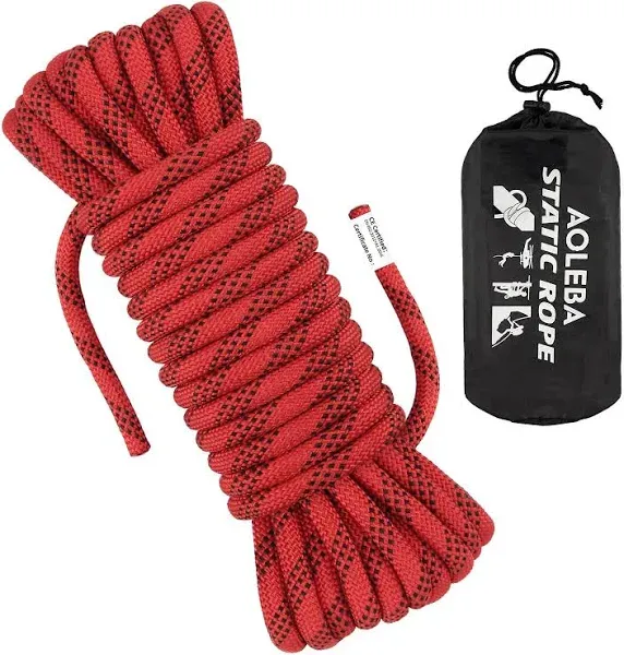 AOLEBA 10.5 mm Static Climbing Rope 10M(32ft) 20M(64ft) 30M(96ft) 50M(160ft) 70M(230ft) Outdoor Rock Climbing Rope, Escape Rope Ice Climbing Equipment Fire Rescue Parachute Rope