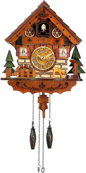 Handcrafted Traditional Black Forest Wood Cuckoo Clock