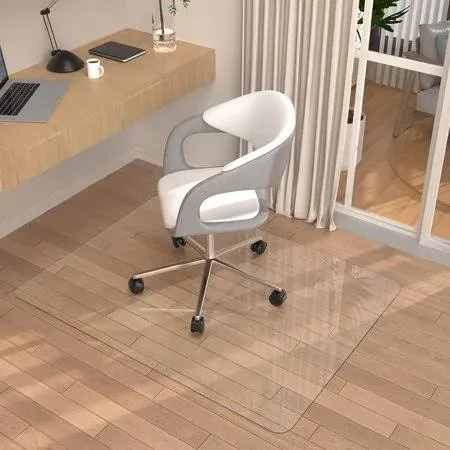 Heavy Duty Crystal Clear Office Chair Mat for Hardwood & Carpet Floors,48'' x 36'' - Upgraded Tri-Fold Transparent Desk Chair Mat for Office Home