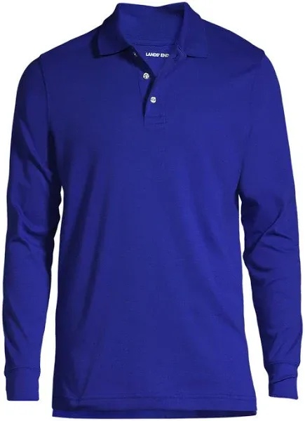 Lands' End Men's Long Sleeve Interlock Polo Shirt