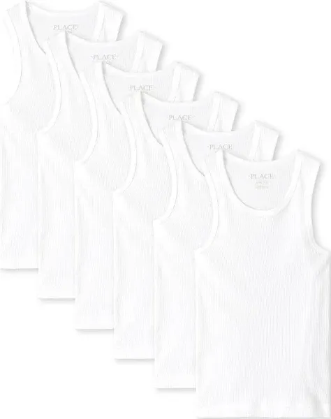 The Children's Place Boys' 6-Pack Sleeveless Cotton Tank Tops