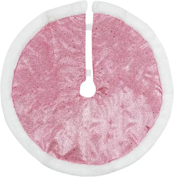 Northlight 20" Pink Glittered Mini Christmas Tree Skirt