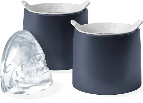 NIB Zoku Set of Two (2) Silicone Shark Ice Molds Bar