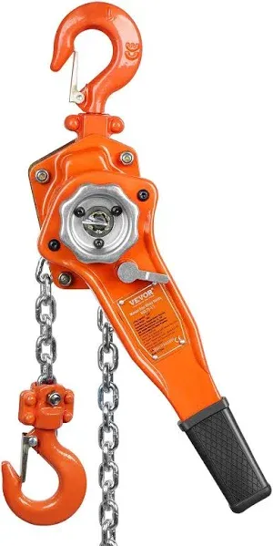 VEVOR Manual Lever Chain Hoist, 3/4 Ton 1650 lbs Capacity 10 FT Come Along, G80 