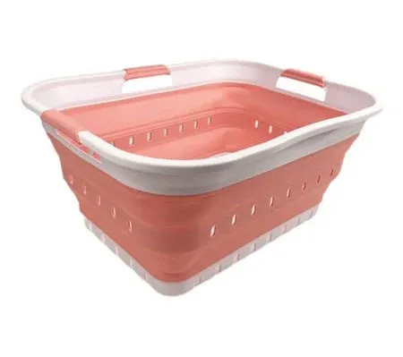 Sammart 42L Collapsible Plastic Laundry Basket Foldable Pop Up Storage Container/Organizer