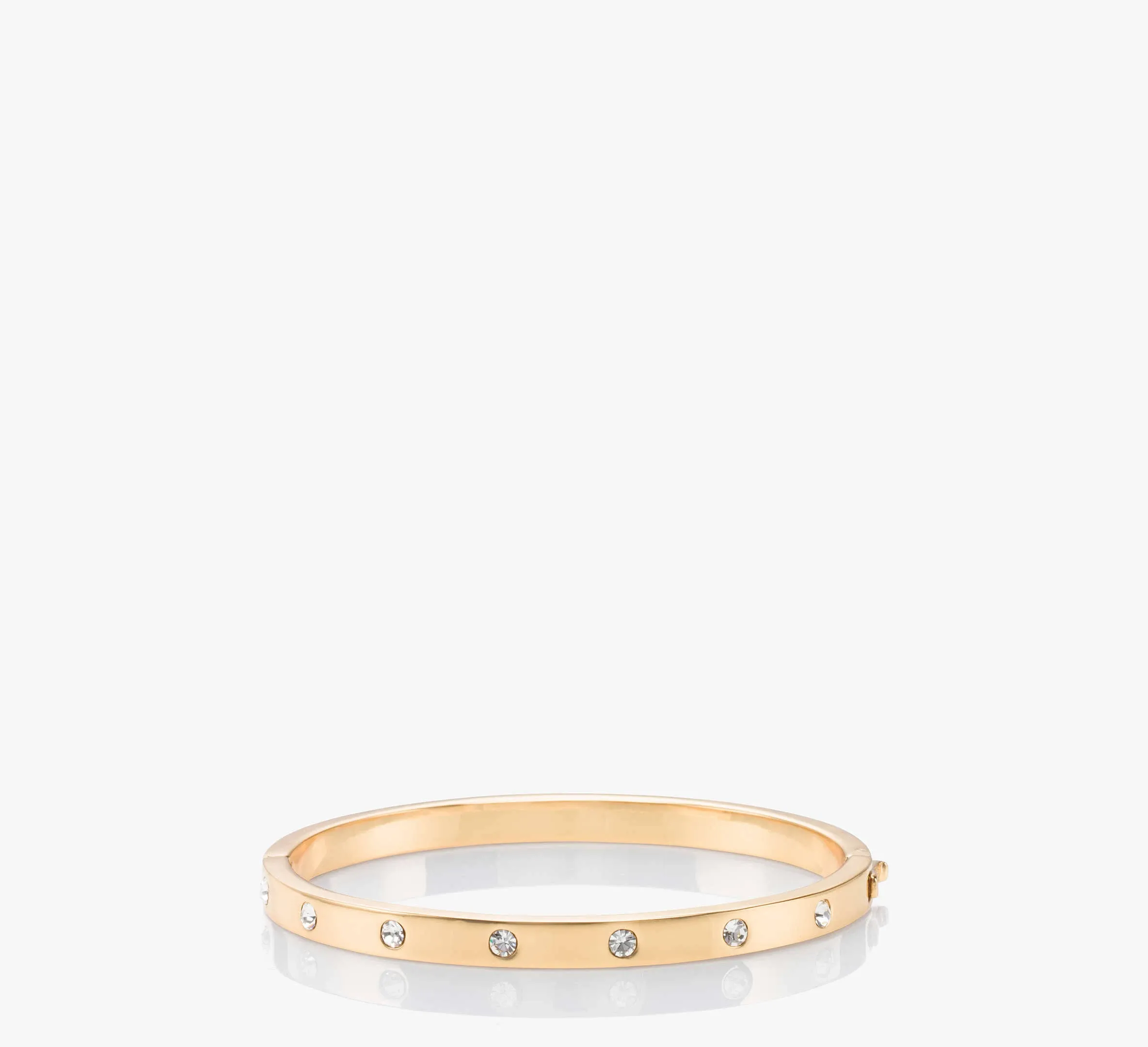 Kate Spade New York Women's Set In Stone Metal Stone Hinged Bangle - Clear/Gold