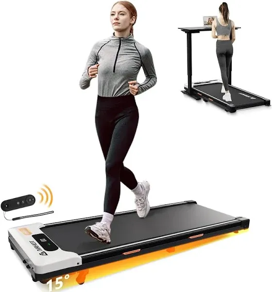 Under Desk Treadmill, Walking Pad 2 in 1 for Walking and Jogging, Portable Walking Treadmill with Remote Control Lanyard for Home/Office, 2.5HP Low-Noise Desk Treadmill in LED Display