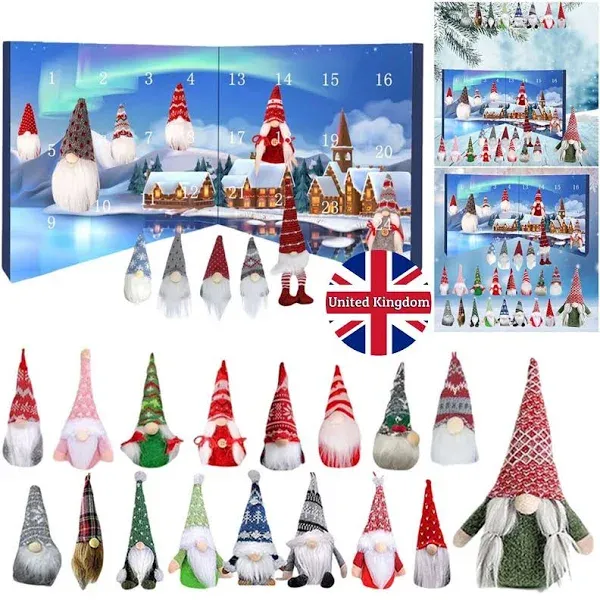 2024 Christmas Gnome Holidays Advent Calendar 24 Days Xmas Countdown Calendar